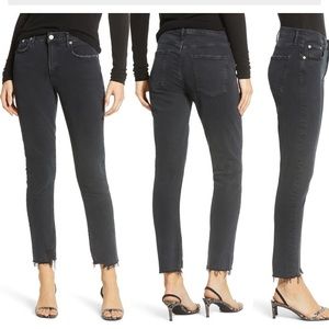agolde toni fray hem straight leg jeans